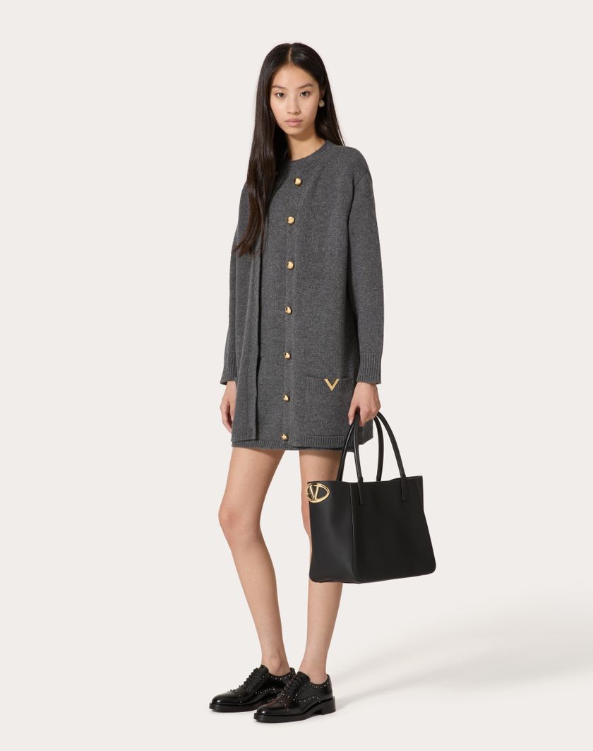Valentino Handbags Borsa Shopping Vlogo Side In Vitello Nappato per Donna in Nero | Valentino IT Sconti VIP