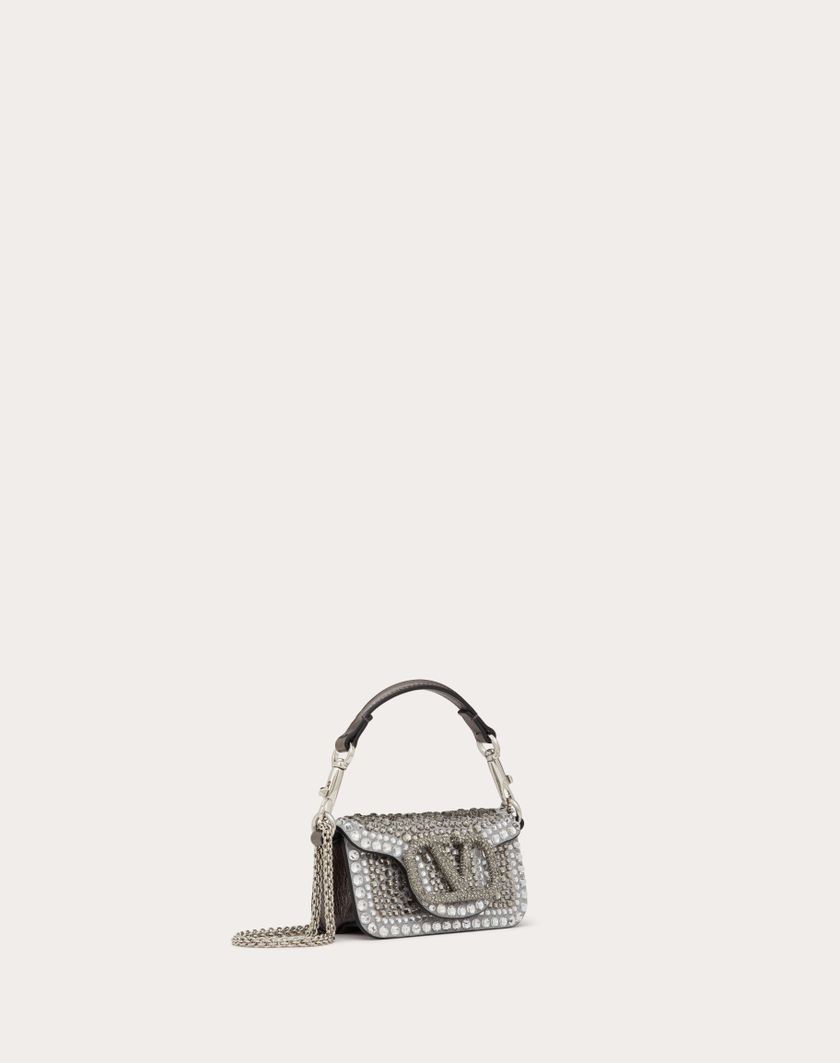 Valentino Handbags Borsa Micro Con Catena Valentino Garavani Locò Con Strass per Donna in Crystal/nero/antracite | Valentino IT Fino Al -60%