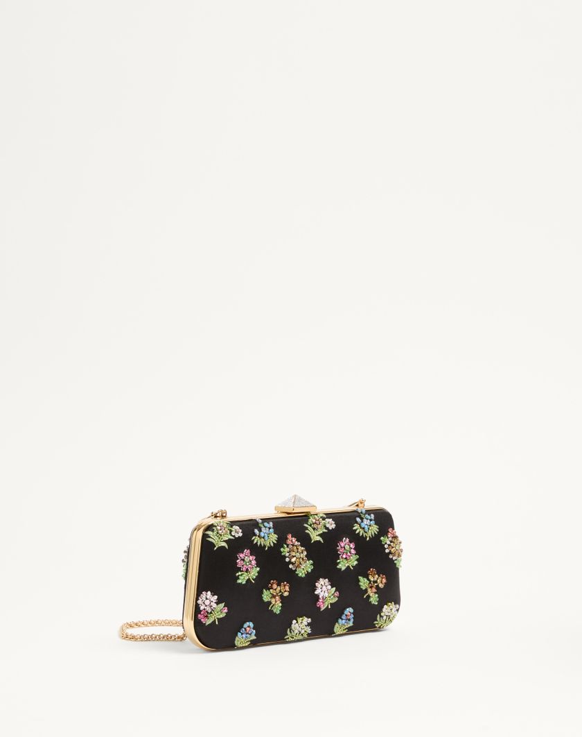 Valentino Handbags Minaudiere Carry Secrets Raso Con Ricamo Floreale per Donna in Beige | Valentino IT Affare Del Giorno