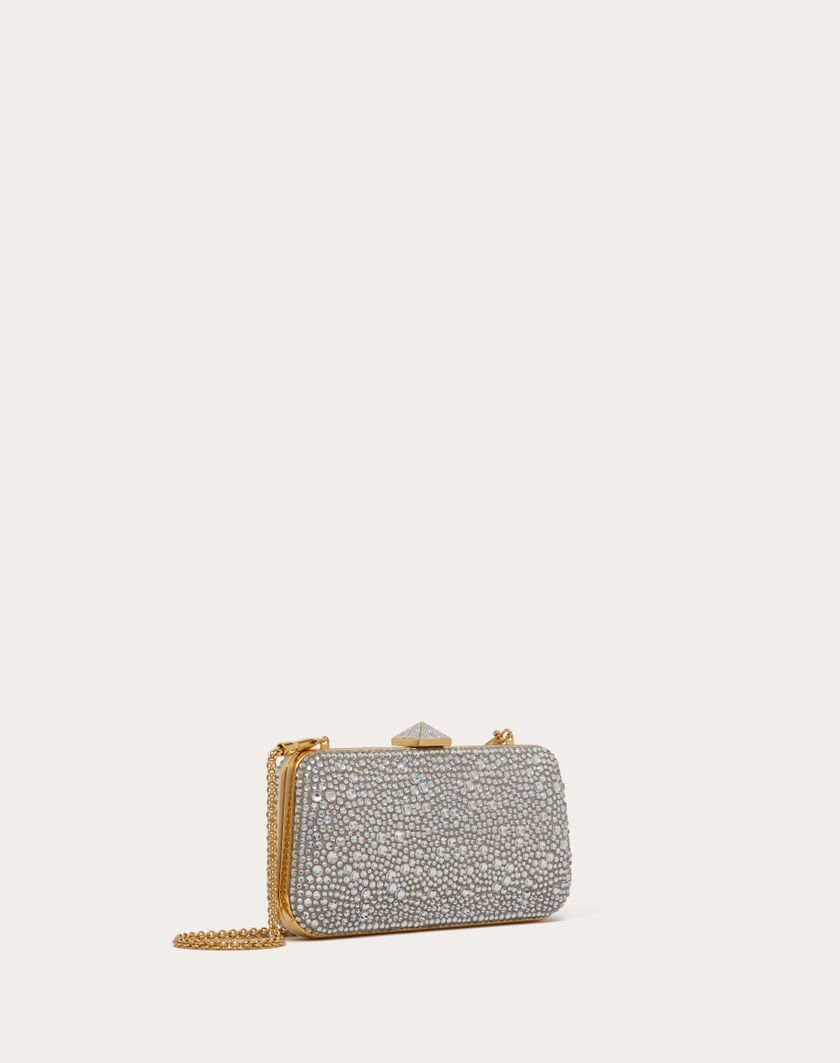 Valentino Handbags Minaudiere Carry Secrets Con Strass per Donna in Beige/crystal | Valentino IT Sottocosto