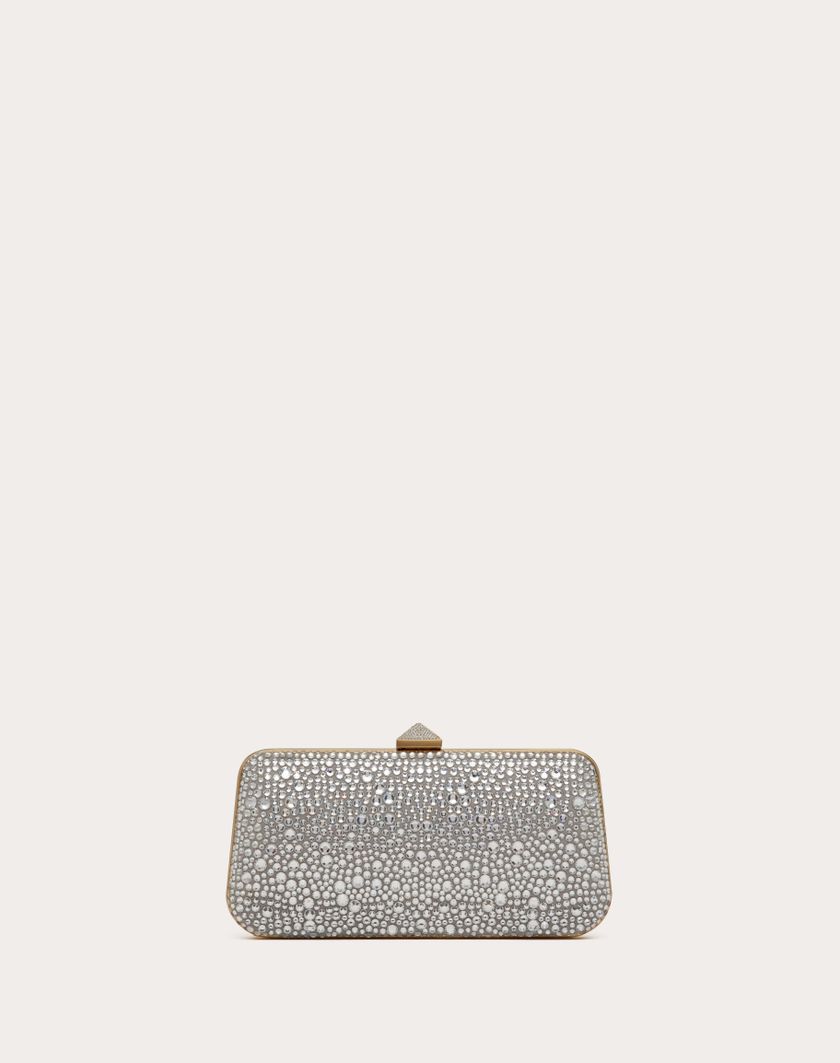 Valentino Handbags Minaudiere Carry Secrets Con Strass per Donna in Beige/crystal | Valentino IT Sottocosto