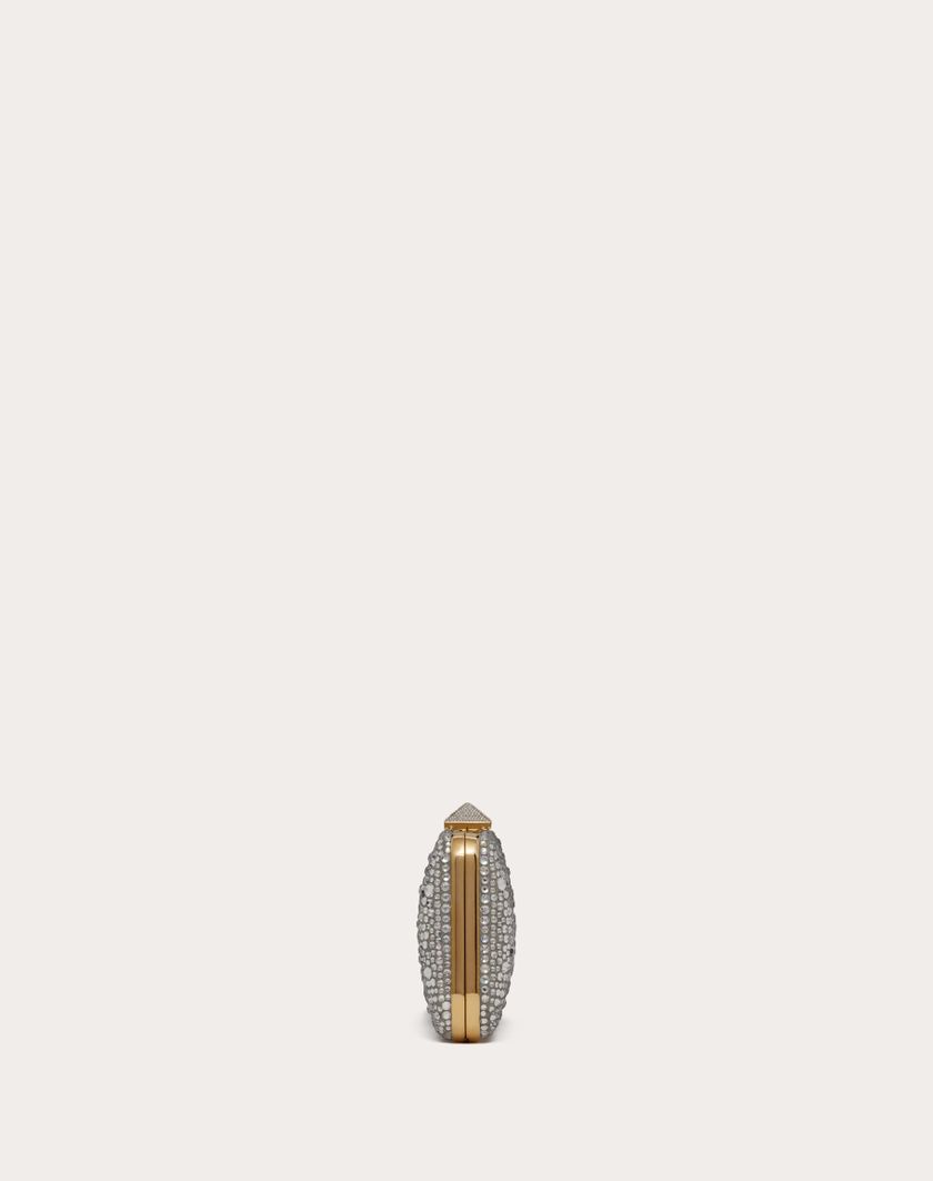Valentino Handbags Minaudiere Carry Secrets Con Strass per Donna in Gold Quartz | Valentino IT Novità
