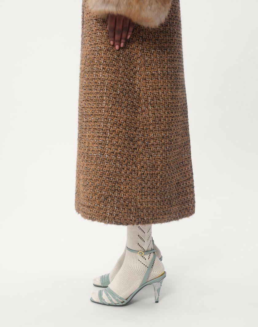 Valentino Handbags Cappotto In Fantasy Tweed per Donna in Marrone/multicolor | Valentino IT Vendita Calda