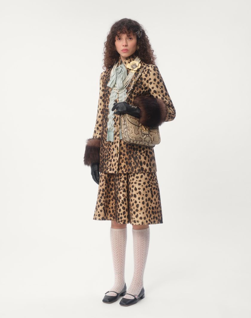 Valentino Handbags Gonna In Panno Stampato Giaguaro Spots per Donna in Animalier | Valentino IT I Più Venduti
