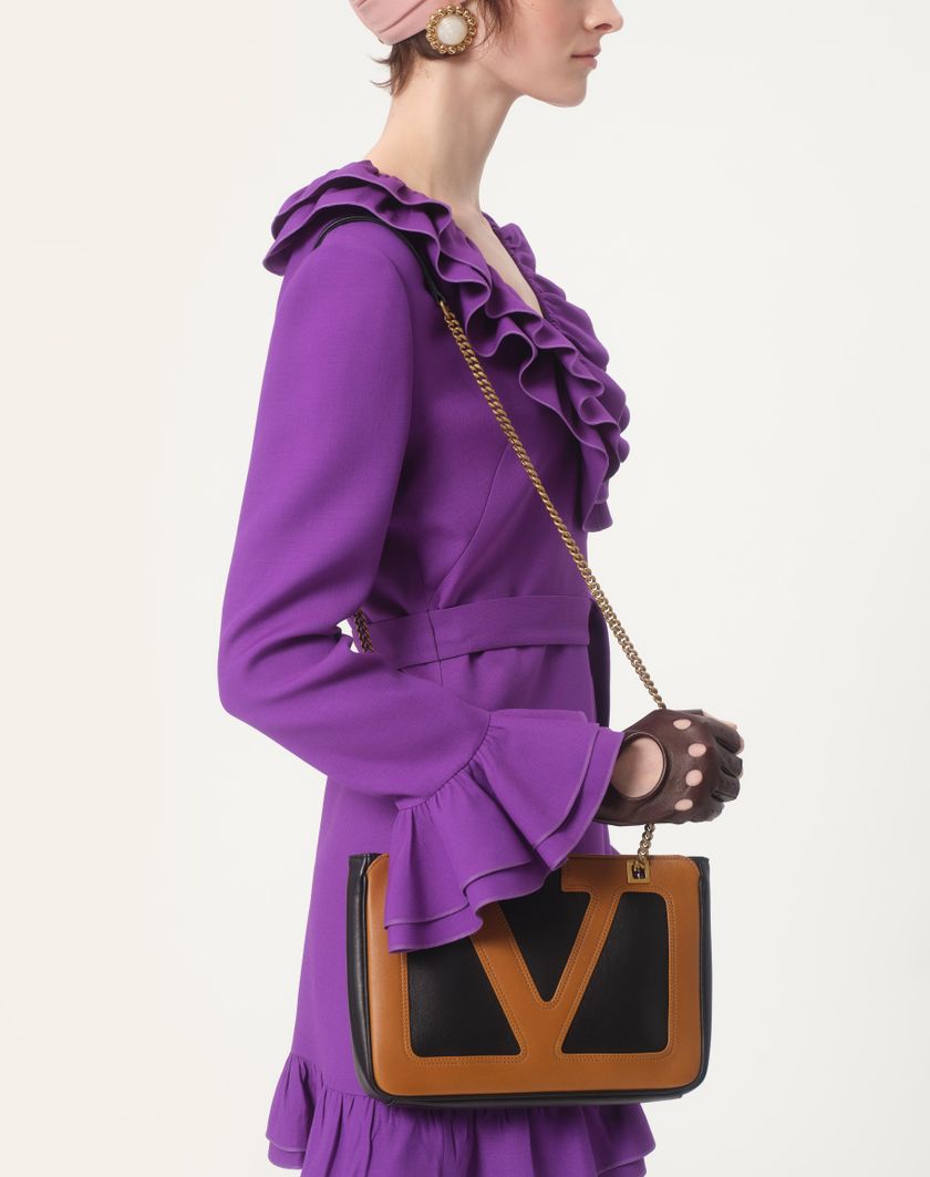 Valentino Handbags Abito Corto In Crepe Couture per Donna in Violet | Valentino IT Moda