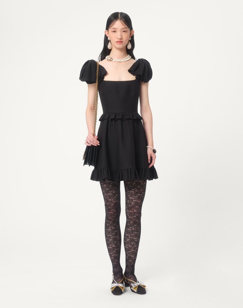 Valentino Handbags Abito Corto In Crepe Couture per Donna in Nero | Valentino IT Soddisfazione Garantita