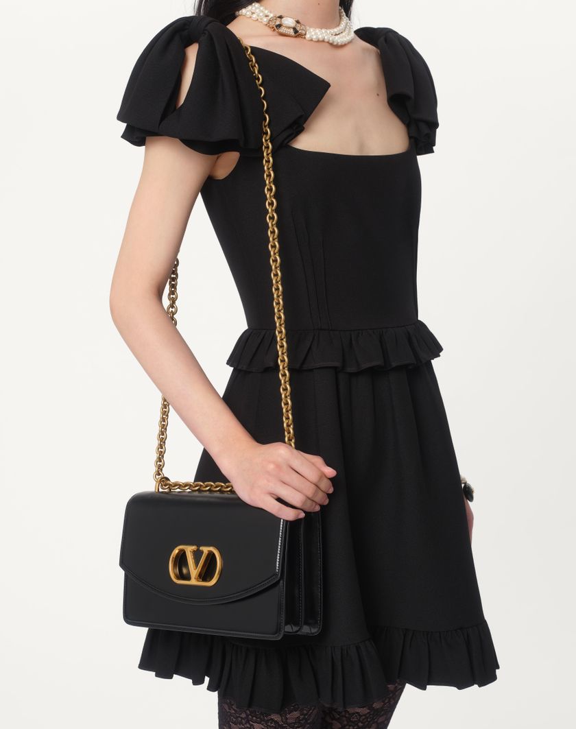 Valentino Handbags Abito Corto In Crepe Couture per Donna in Nero | Valentino IT Soddisfazione Garantita