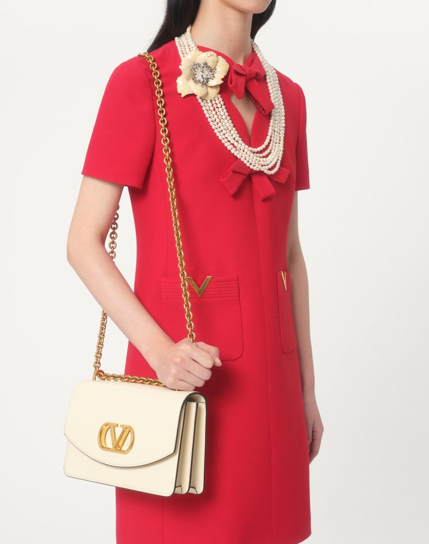 Valentino Handbags Abito Corto In Crepe Couture per Donna in Rosso | Valentino IT Promozione Limitata