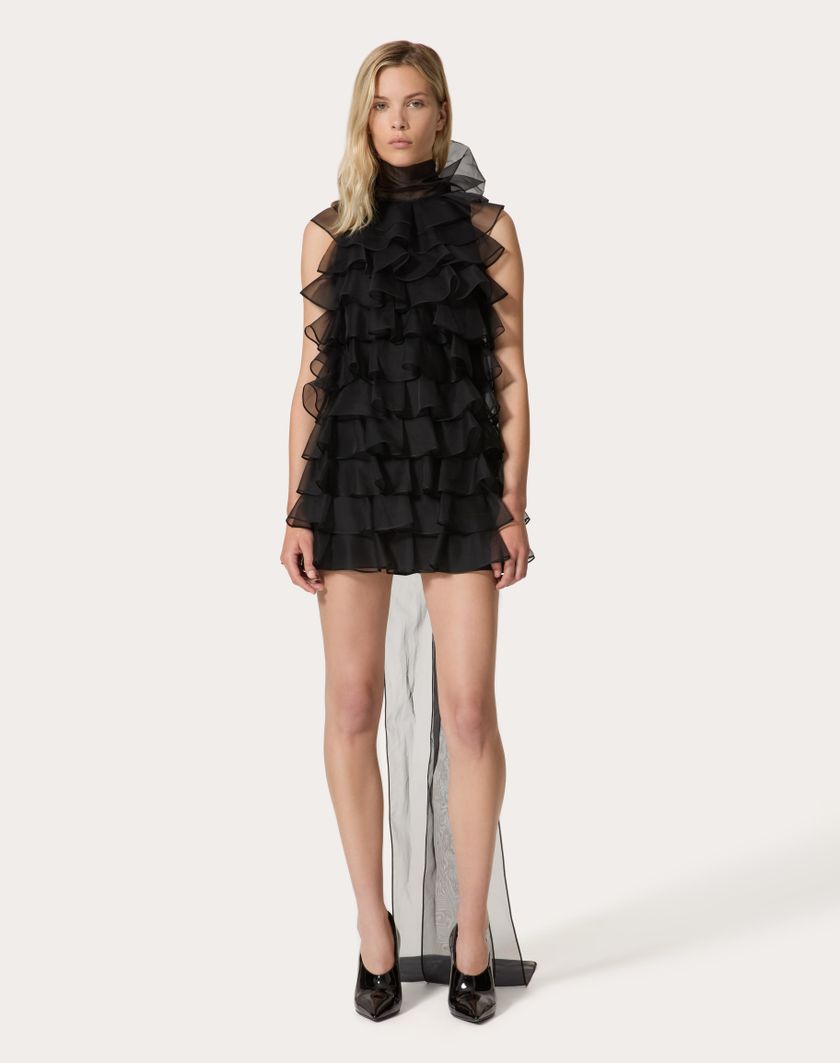 Valentino Handbags Abito Corto In Organza per Donna in Nero | Valentino IT Offerte