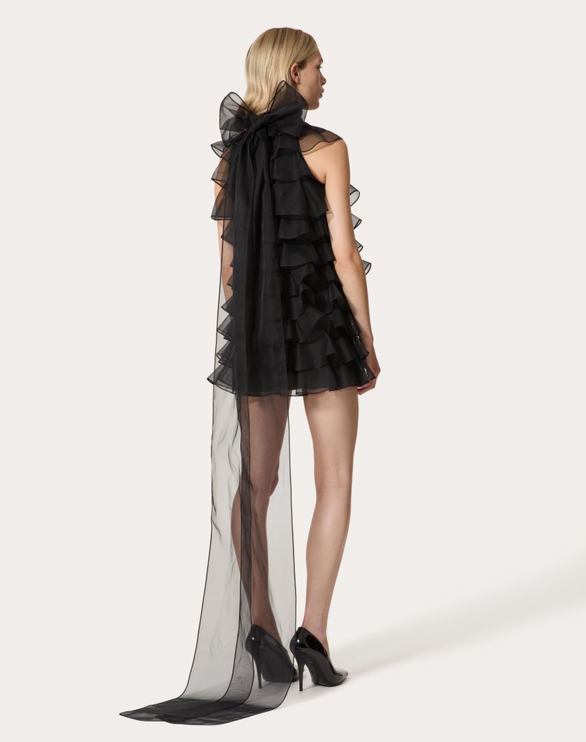 Valentino Handbags Abito Corto In Organza per Donna in Nero | Valentino IT Offerte