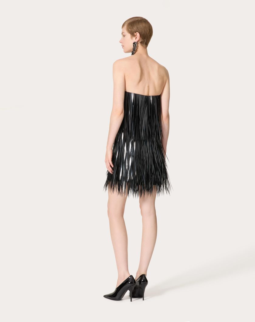 Valentino Handbags Abito Corto In Organza Ricamato per Donna in Nero | Valentino IT Vendita Calda