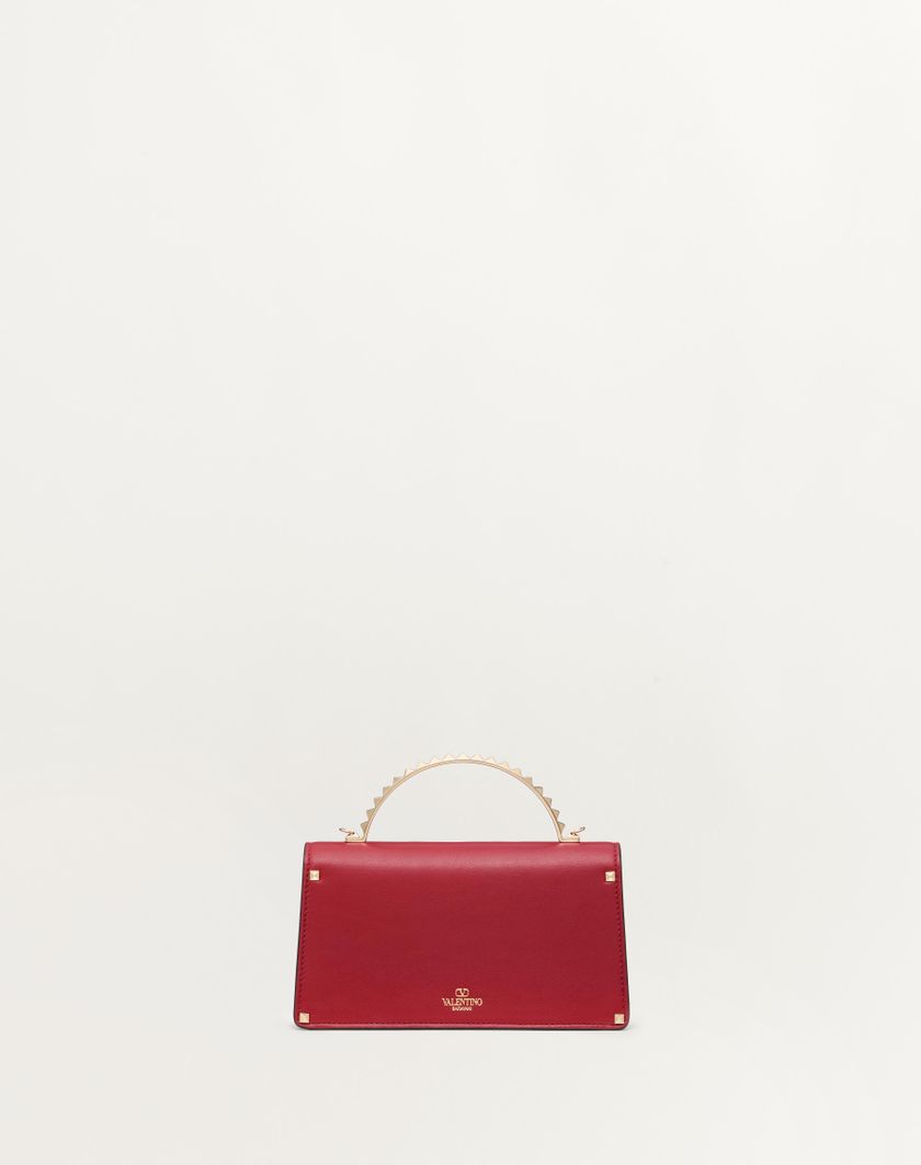 Valentino Handbags Mini Borsa A Mano Rockstud In Vitello per Donna in Rosso V. | Valentino IT Italy
