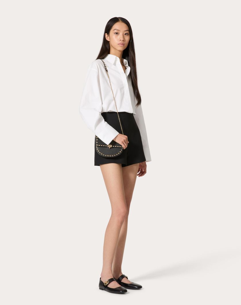 Valentino Handbags Mini Borsa A Tracolla Rockstud In Vitello Granato per Donna in Nero | Valentino IT 2025