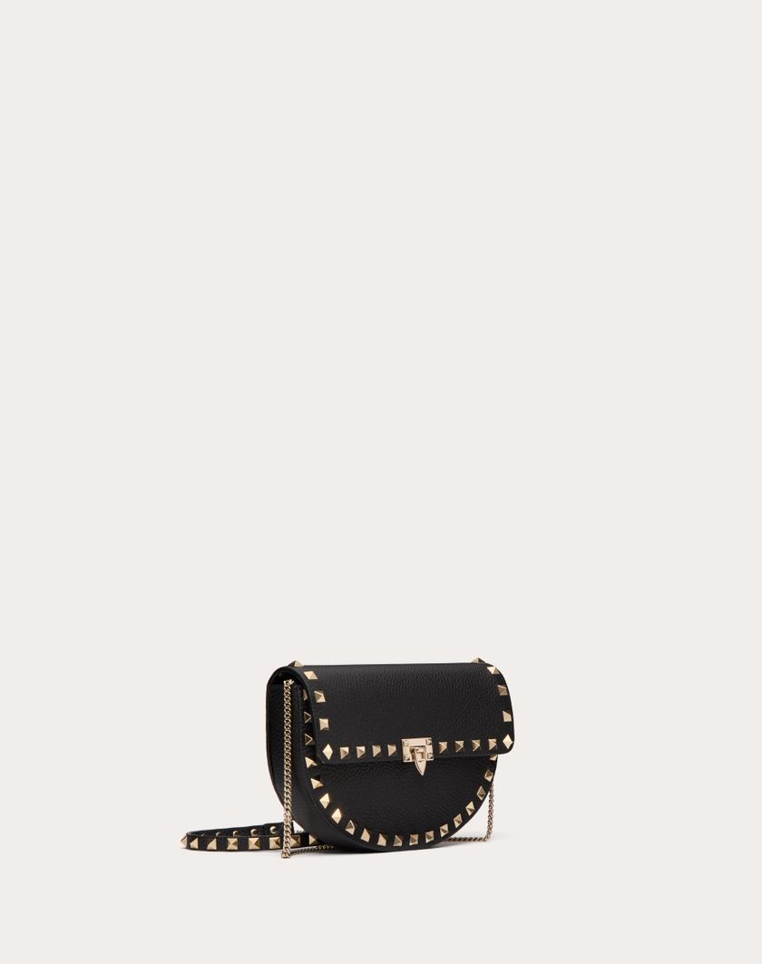 Valentino Handbags Mini Borsa A Tracolla Rockstud In Vitello Granato per Donna in Nero | Valentino IT 2025