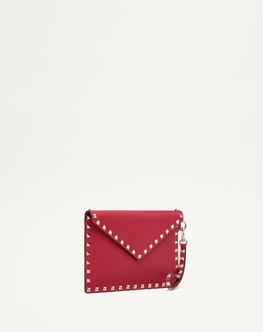 Valentino Handbags Pouch Rockstud In Vitello Granato per Donna in Rosso V. | Valentino IT Vendita