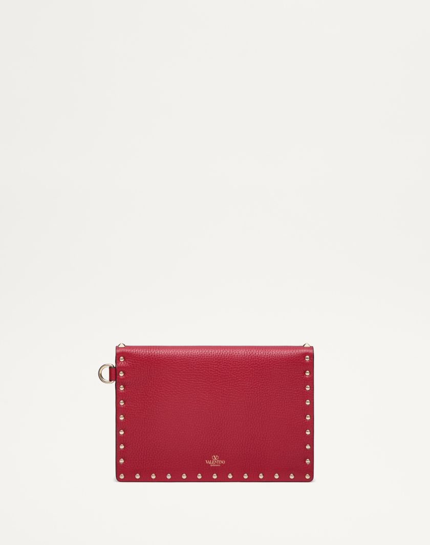 Valentino Handbags Pouch Rockstud In Vitello Granato per Donna in Rosso V. | Valentino IT Vendita