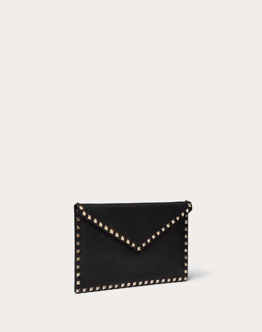 Valentino Handbags Pouch Rockstud In Vitello Granato per Donna in Nero | Valentino IT Soddisfazione Garantita