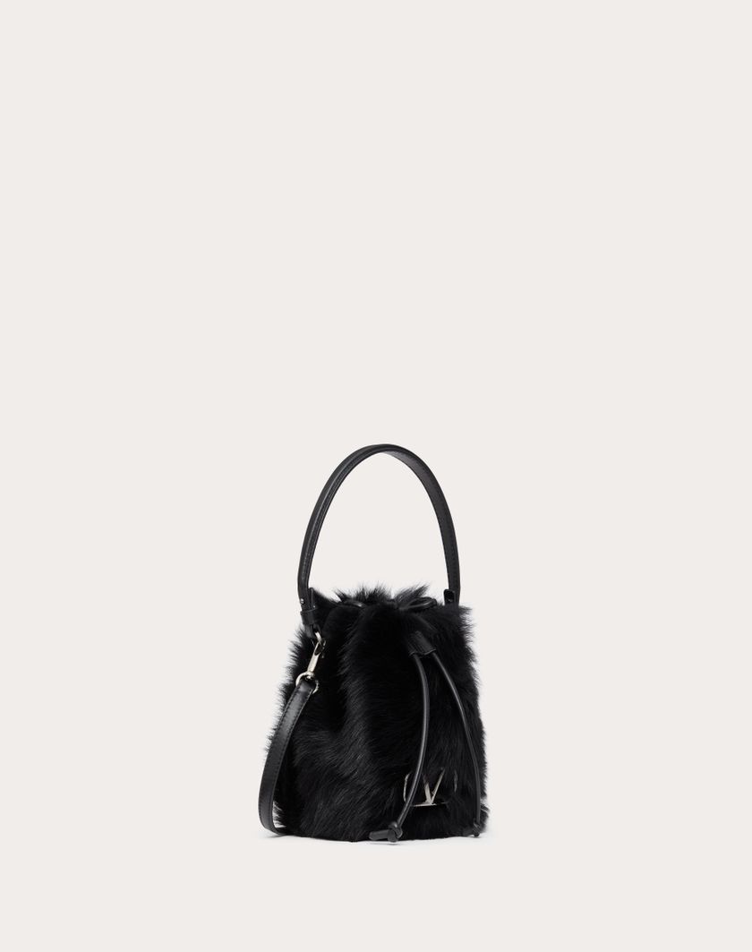 Valentino Handbags Mini Borsa A Secchiello Vlogo Signature In Montone per Donna in Nero | Valentino IT Prezzo Ridotto