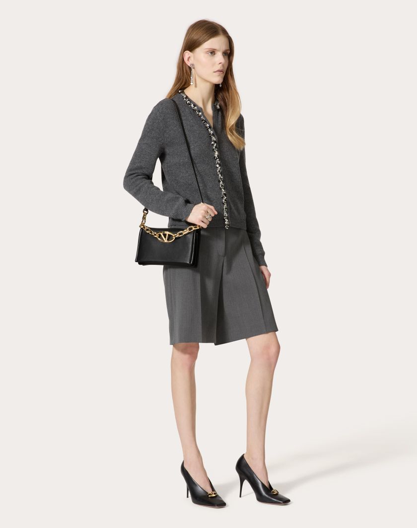 Valentino Handbags Clutch Vlogo Chain In Nappa Con Catena per Donna in Nero | Valentino IT Sottocosto
