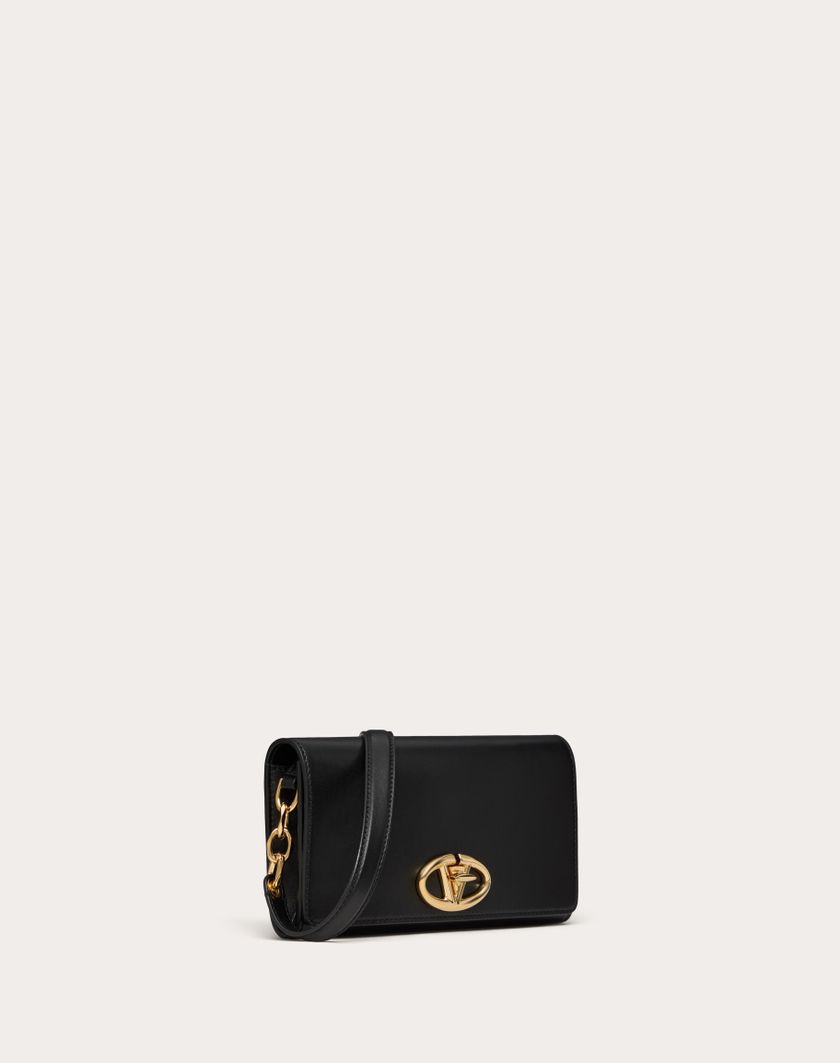 Valentino Handbags Portafoglio Con Tracolla Vlogo The Bold Edition In Nappa per Donna in Nero | Valentino IT Sconto