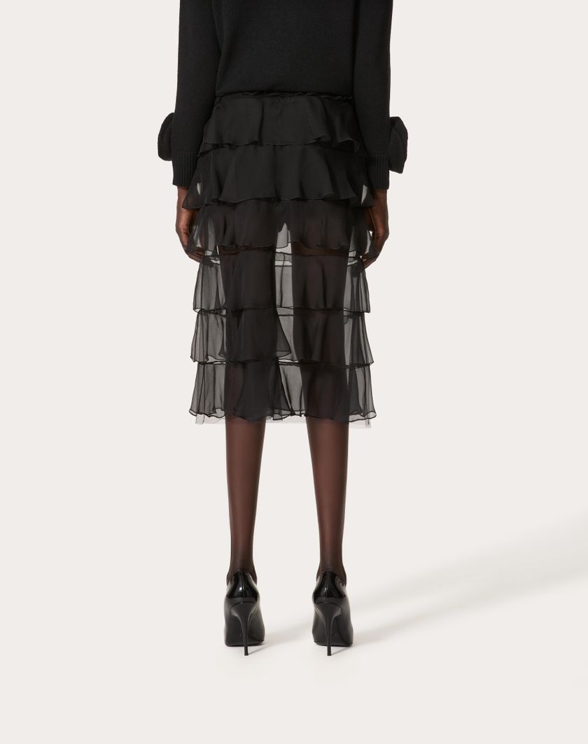 Valentino Handbags Gonna In Chiffon per Donna in Nero | Valentino IT Offerte