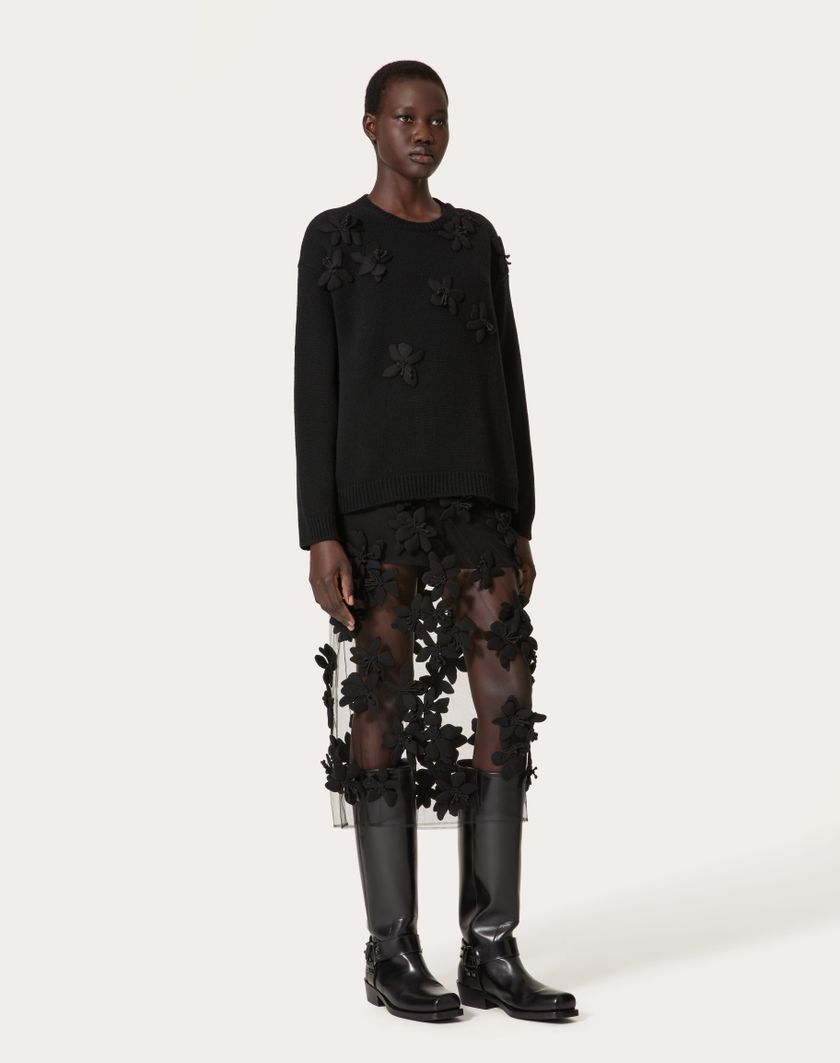 Valentino Handbags Maglia In Lana Ricamata per Donna in Nero | Valentino IT Vendita Economica