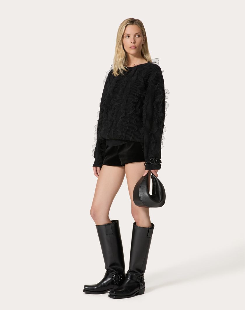 Valentino Handbags Short In Velluto per Donna in Nero | Valentino IT In Saldo