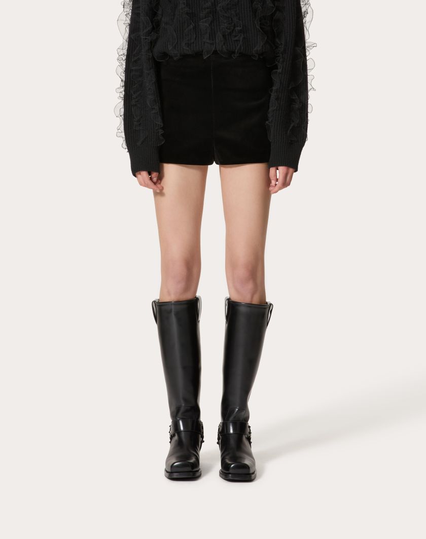 Valentino Handbags Short In Velluto per Donna in Nero | Valentino IT In Saldo