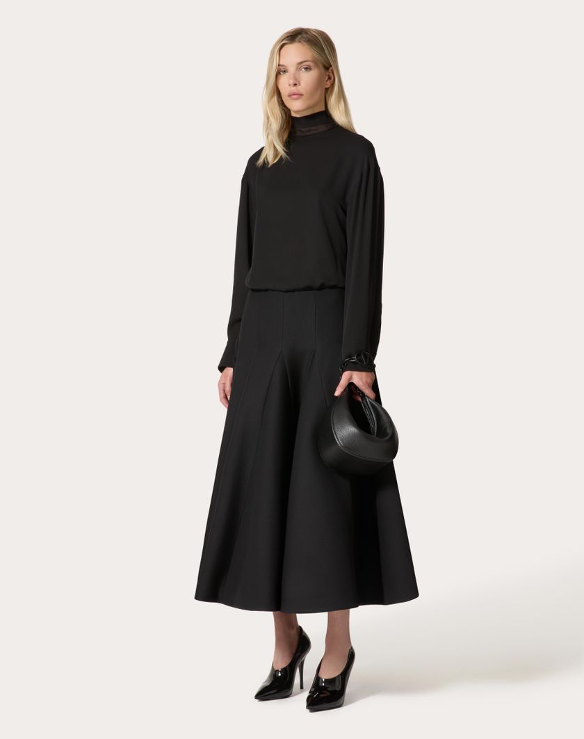 Valentino Handbags Top In Georgette per Donna in Nero | Valentino IT Qualità