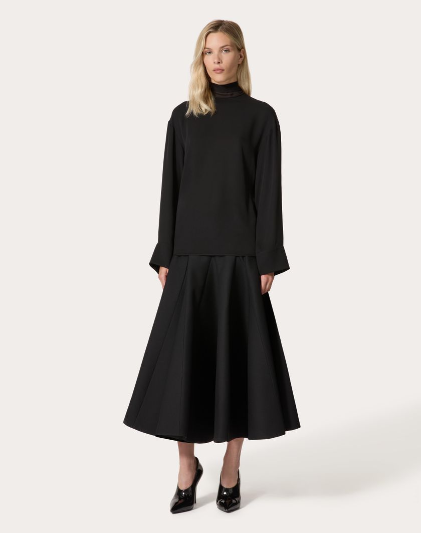 Valentino Handbags Top In Georgette per Donna in Nero | Valentino IT Qualità