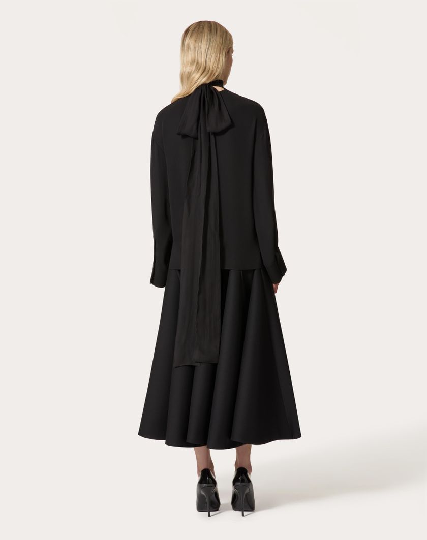 Valentino Handbags Top In Georgette per Donna in Nero | Valentino IT Qualità