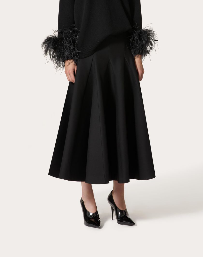 Valentino Handbags Gonna Midi In Crepe Couture per Donna in Nero | Valentino IT Vendita