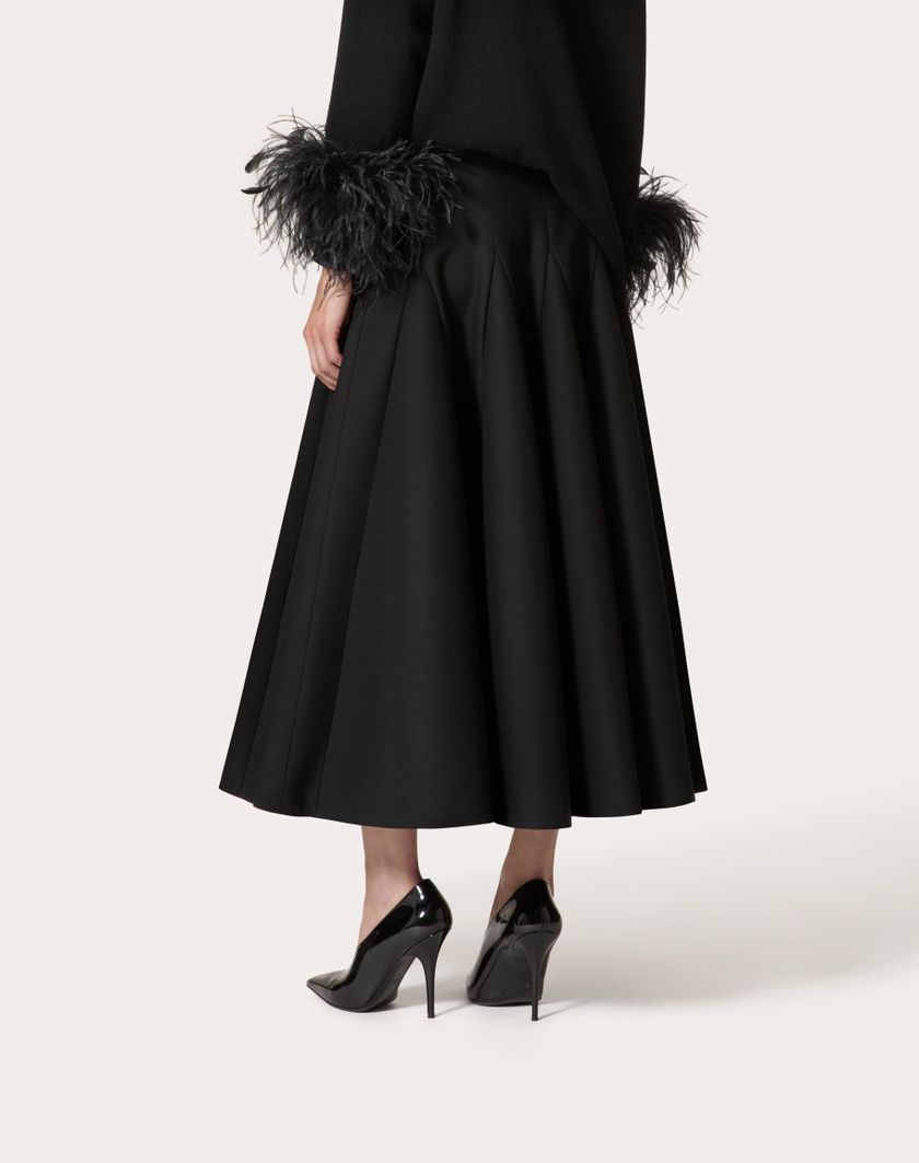 Valentino Handbags Gonna Midi In Crepe Couture per Donna in Nero | Valentino IT Vendita
