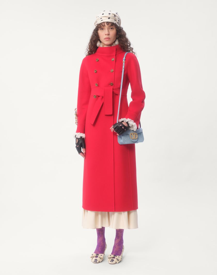 Valentino Handbags Cappotto In Compact Drap per Donna in Rosso | Valentino IT Solo un giorno rimasto