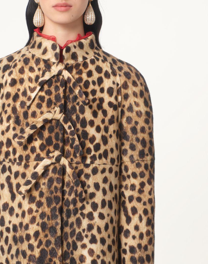 Valentino Handbags Cappotto In Panno Stampato Giaguaro Spots per Donna in Animalier | Valentino IT Affare Del Giorno
