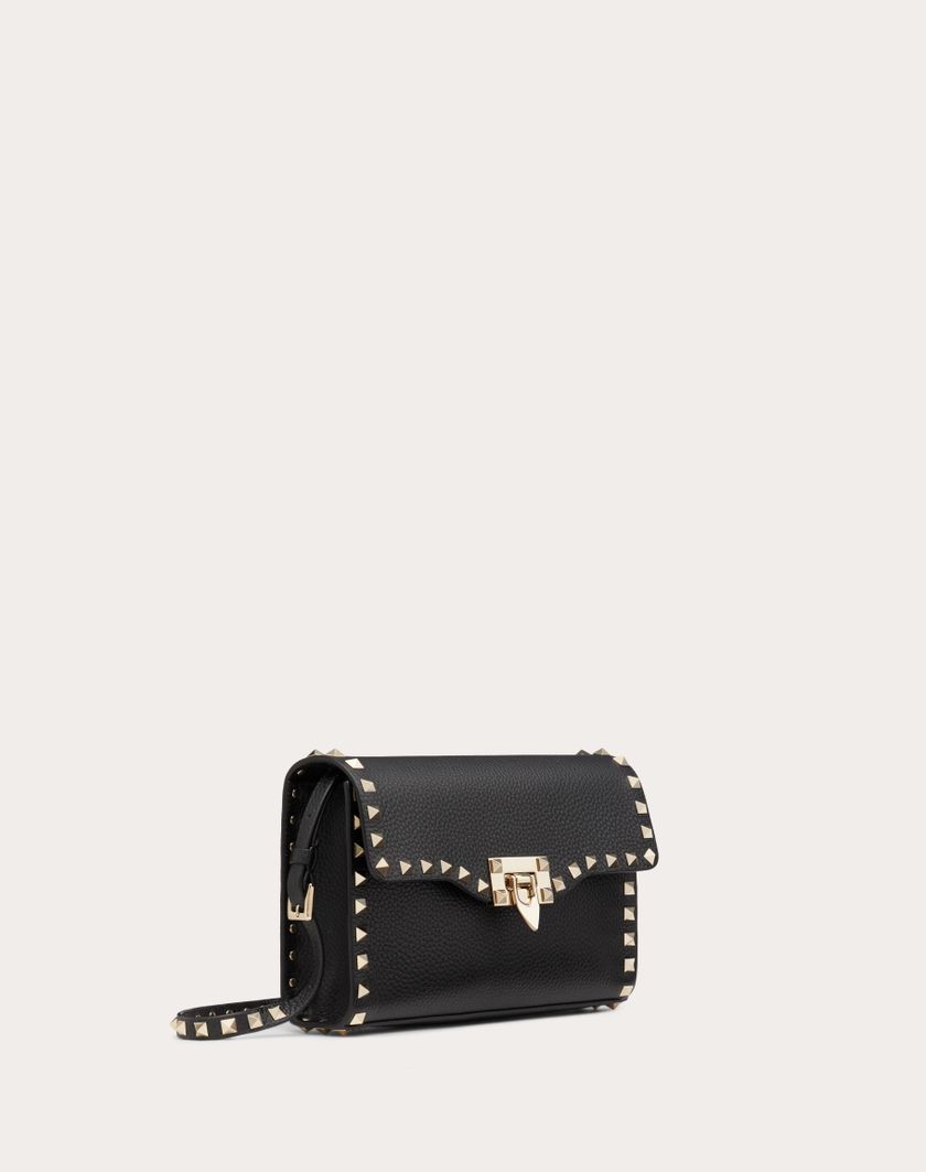 Valentino Handbags Borsa Piccola A Tracolla Rockstud In Vitello Granato per Donna in Poudre | Valentino IT Italy