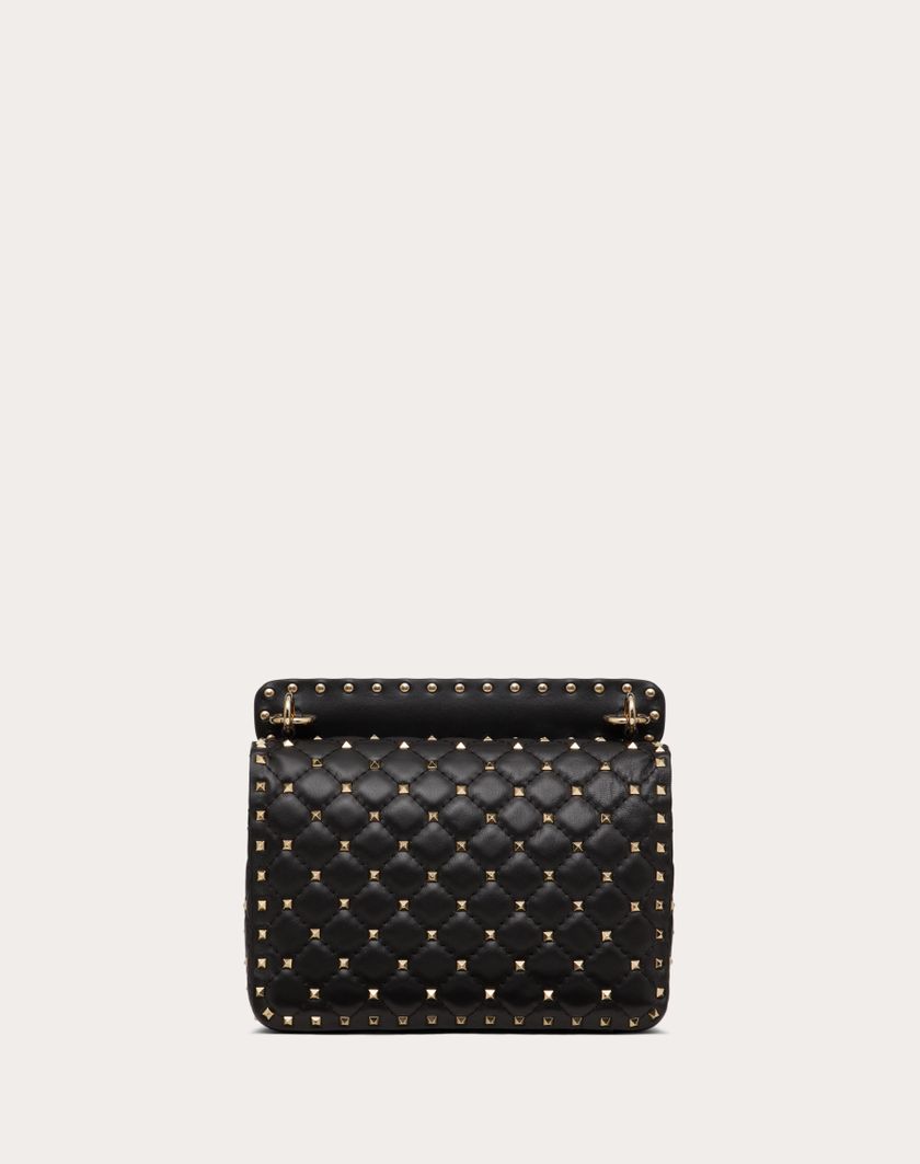 Valentino Handbags Borsa Media Rockstud Spike In Nappa per Donna in Nero | Valentino IT In Linea