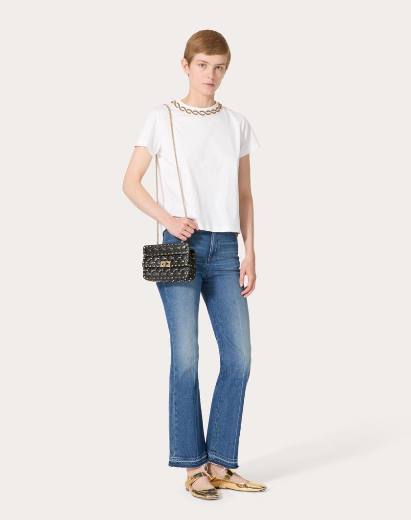 Valentino Handbags Borsa Piccola Rockstud Spike In Nappa per Donna in Light Ivory | Valentino IT Qualità