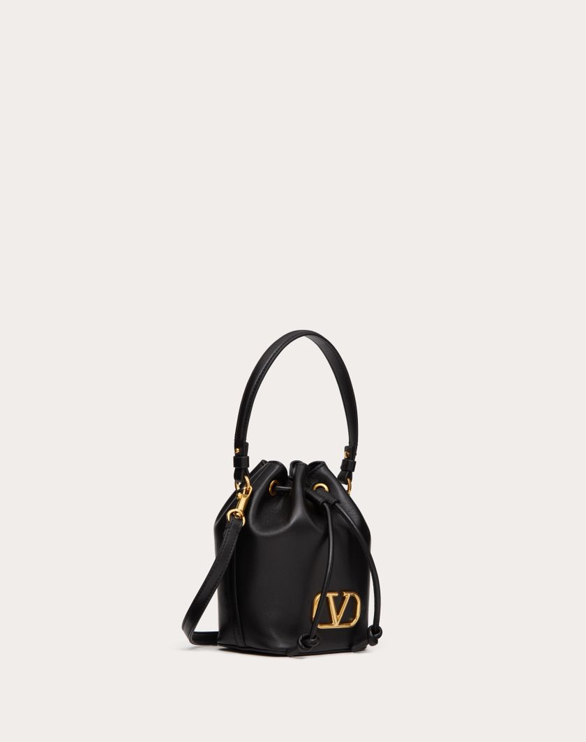 Valentino Handbags Mini Borsa A Secchiello Vlogo Signature In Nappa per Donna in Nero | Valentino IT Consegna Veloce