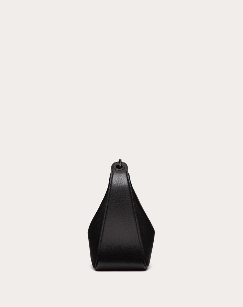 Valentino Handbags Hobo Piccola Vlogo Moon Bag In Vitello Granato Con Catena per Donna in Nero | Valentino IT Affare Del Giorno