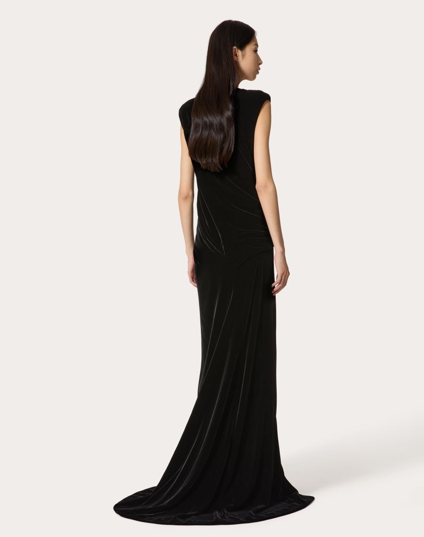Valentino Handbags Gown In Velluto per Donna in Nero | Valentino IT Sconto