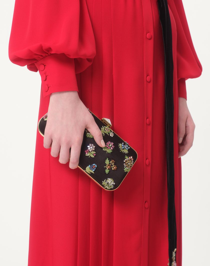 Valentino Handbags Abito Lungo In Georgette per Donna in Rosso | Valentino IT Offerte