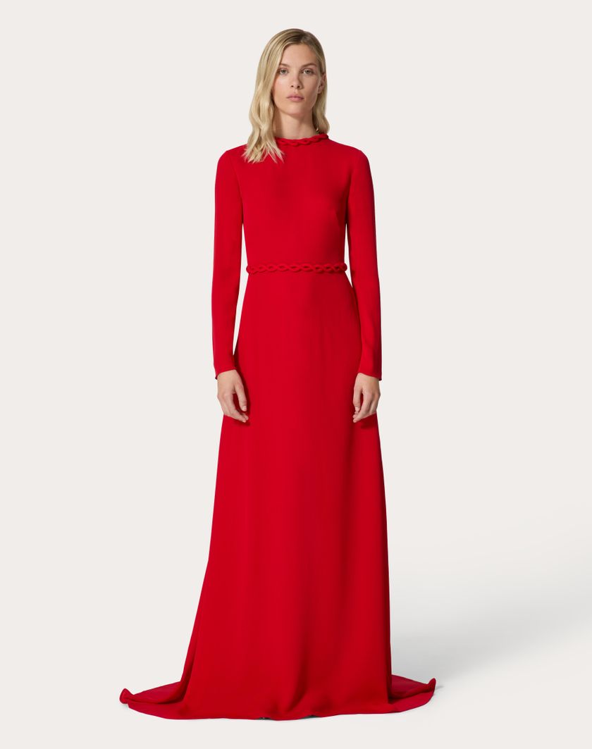 Valentino Handbags Abito Da Sera In Georgette Double per Donna in Rosso | Valentino IT Prezzo di fabbrica