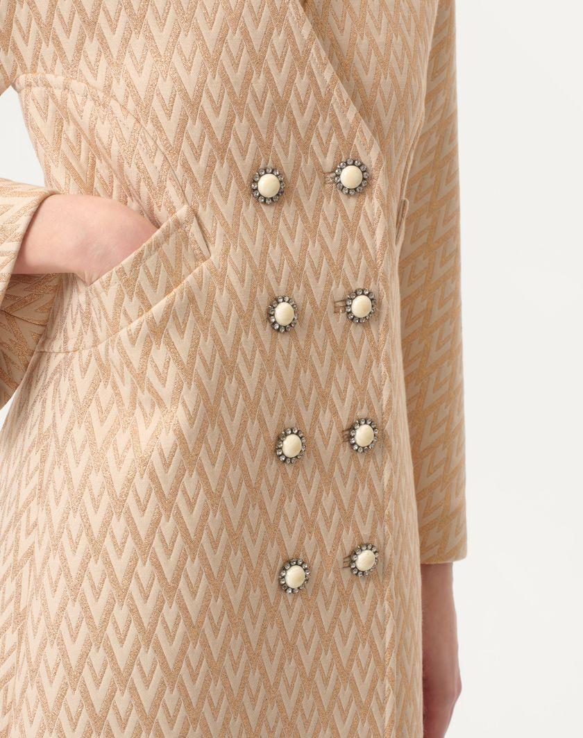 Valentino Handbags Cappotto In Lurex Jacquard Toute La V per Donna in Betulla/oro | Valentino IT Vendita Economica