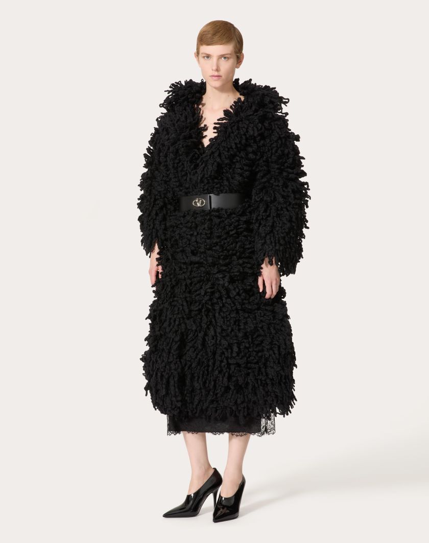 Valentino Handbags Cappotto In Maglia Di Lana per Donna in Nero | Valentino IT Nuova