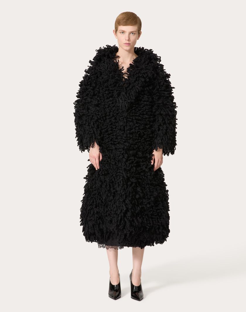 Valentino Handbags Cappotto In Maglia Di Lana per Donna in Nero | Valentino IT Nuova