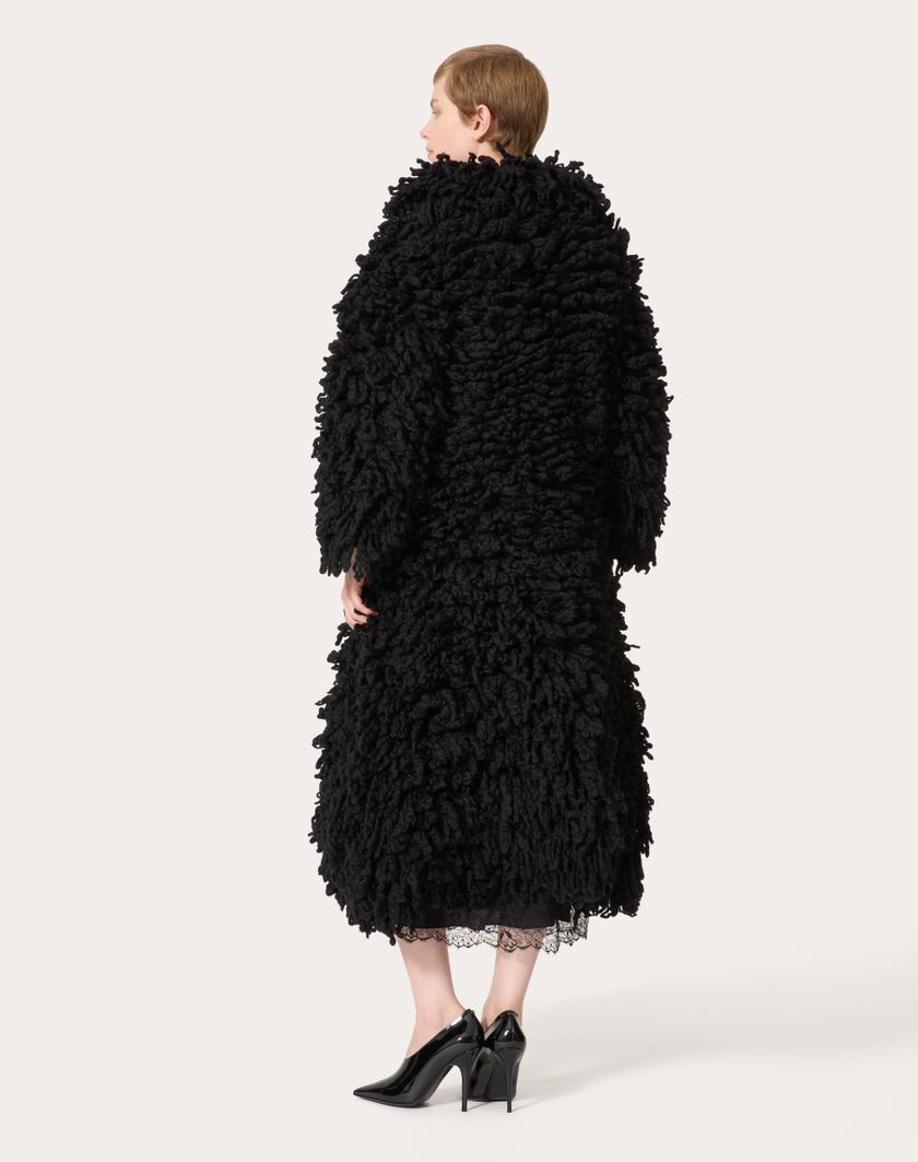 Valentino Handbags Cappotto In Maglia Di Lana per Donna in Nero | Valentino IT Nuova
