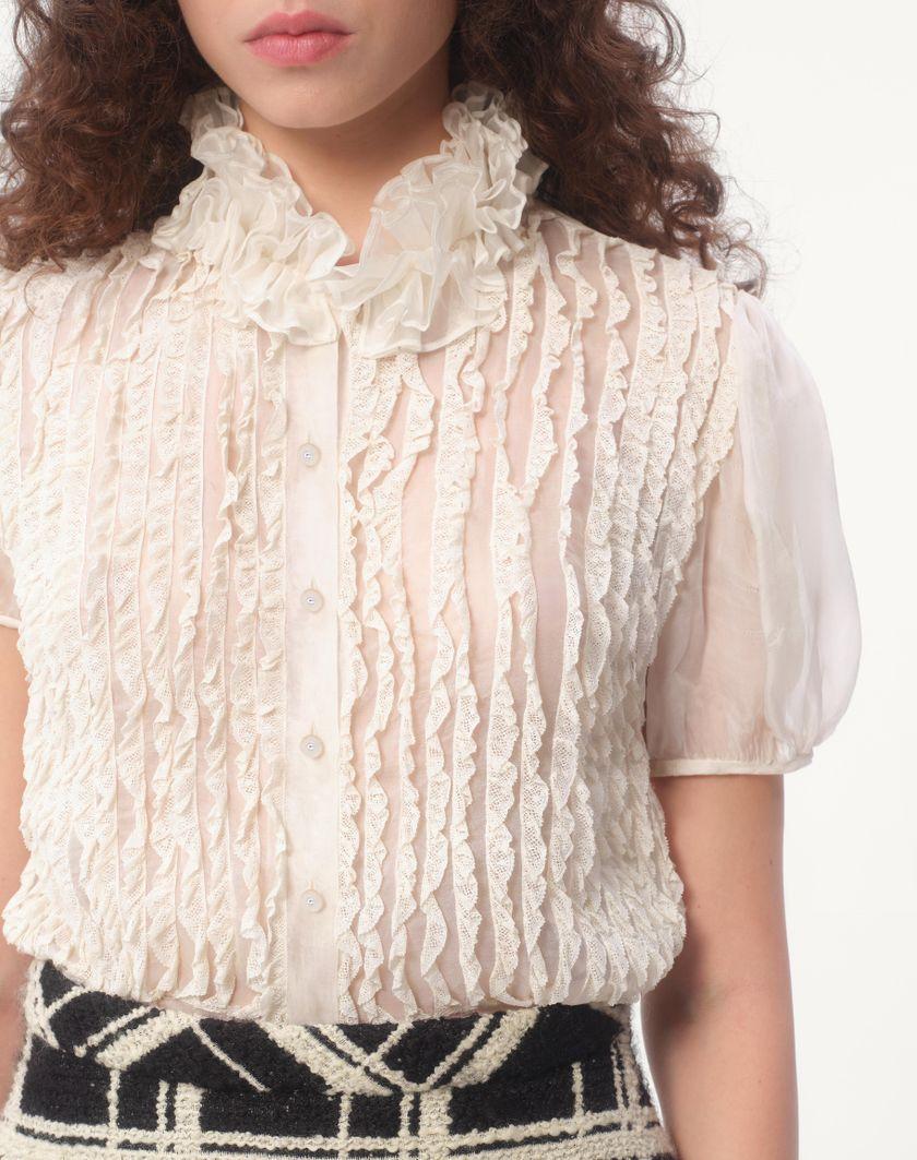 Valentino Handbags Camicia In Chiffon per Donna in Avorio | Valentino IT Qualità