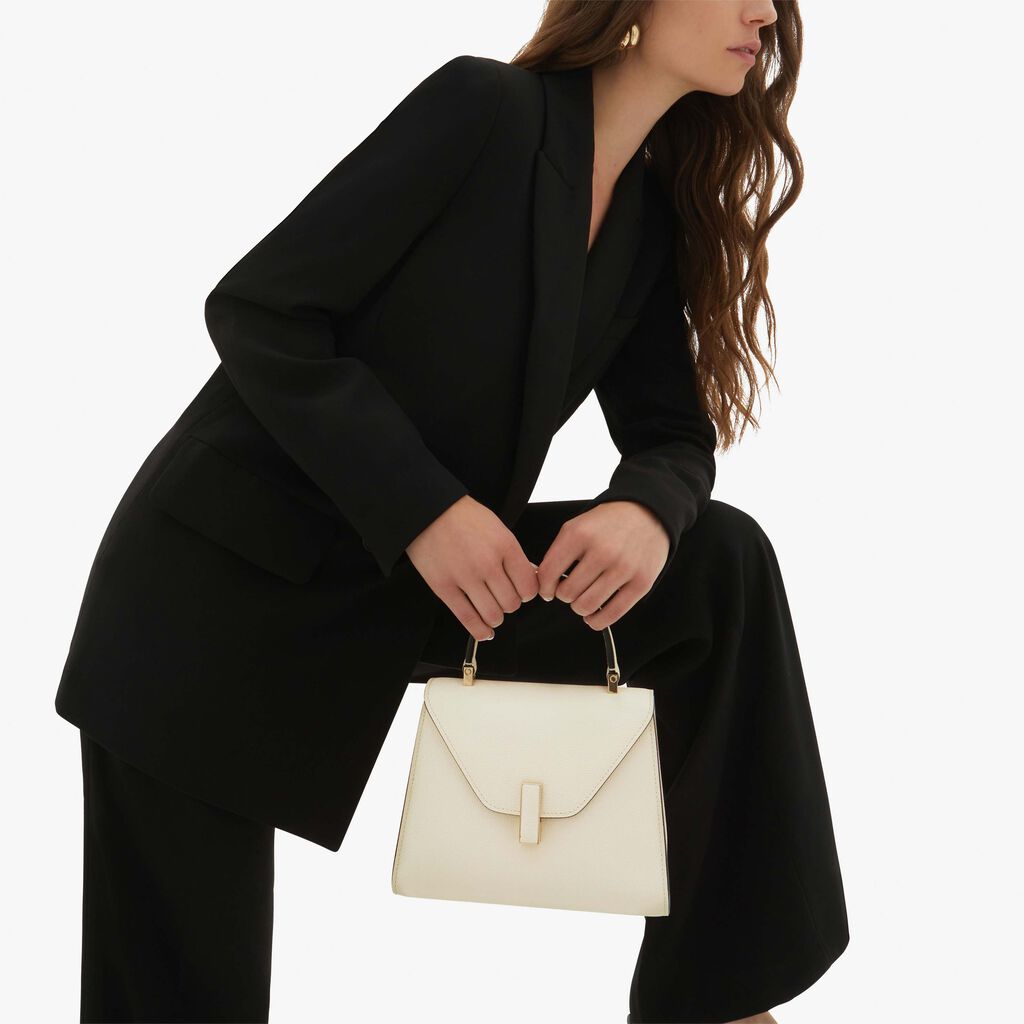 Valextra Iside: Borsa a mano Mini in Pelle Bianca | Valextra Vendite Flash