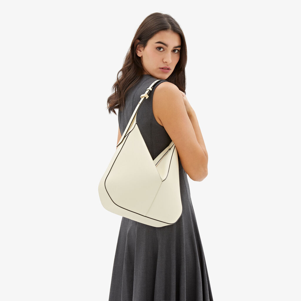 Valextra Borsa hobo da Donna di Lusso in pelle Bianca | Valextra Vivi Nuova